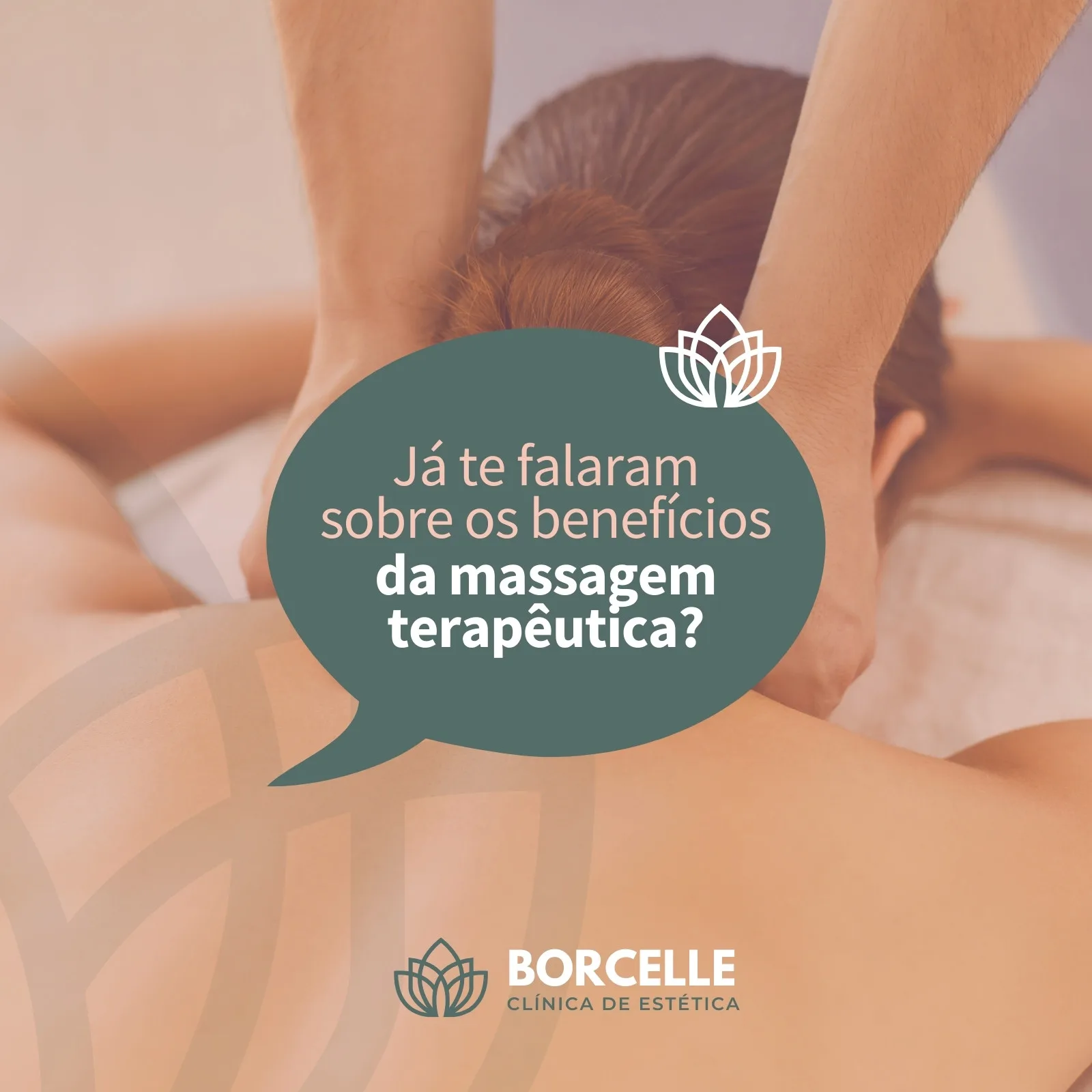 Clínica De Estética Massagem Terapêutica Criativo Rosa e Verde Post Feed Para Instagram